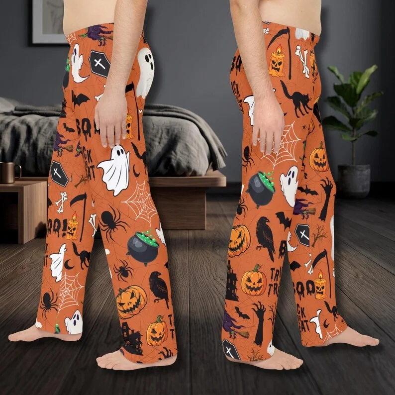2026 Halloween Neue Horror-Fledermaus-Kürbis-Schlafbekleidung für Männer und Frauen, Familien-Schlafanzug für Freizeit und Unterhaltung – Detail 8