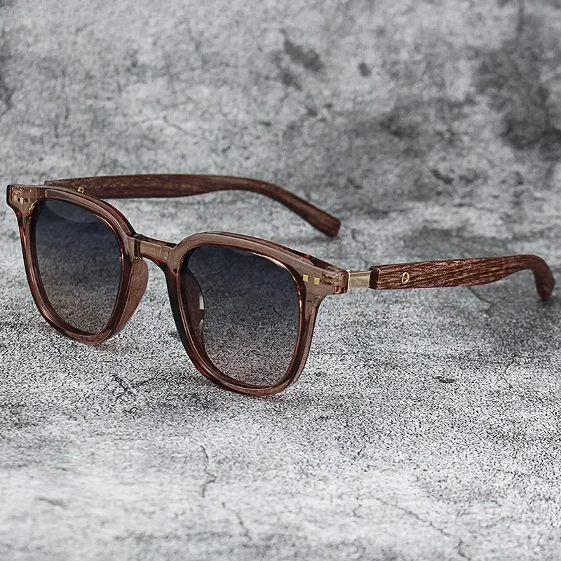 Sunglasses for Men Women's Trendy Retro Wood Grain Polarized UV Protection Eyewear Cycling Outdoor Street Photography - view 3