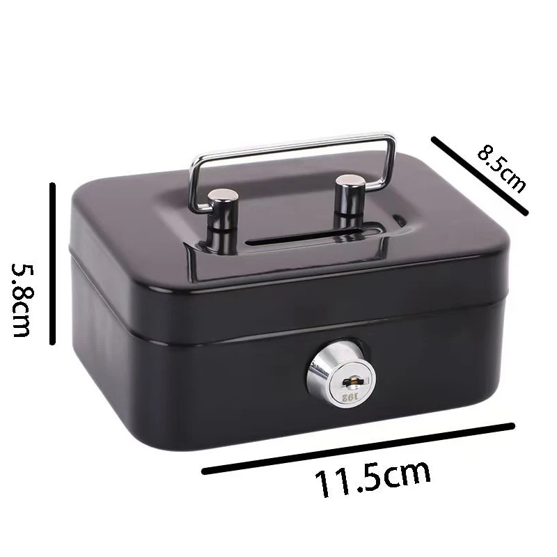 Portable Mini Key Safe Money Box Steel Bank Sturdy Lockable Coin Box Cash Storage Hidden Box For Home Store Suitcase