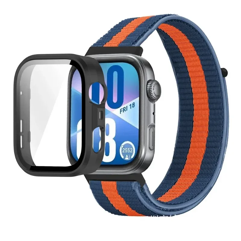 Нейлоновый ремешок + чехол для ПК для Huawei Watch Fit 4 4 Pro, защитный чехол от падения, дышащий браслет, ремешок для часов Huawei Watch Fit 3 4 Correa