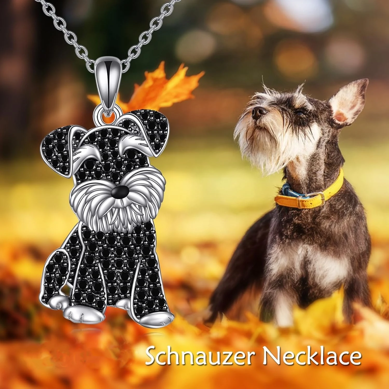 1Pc Cute Schnauzer Pendant Necklace Exquisite Women\'s Cartoon Pet Dog Memorial Jewelry Accessories Perfect Gift for Dog Lovers