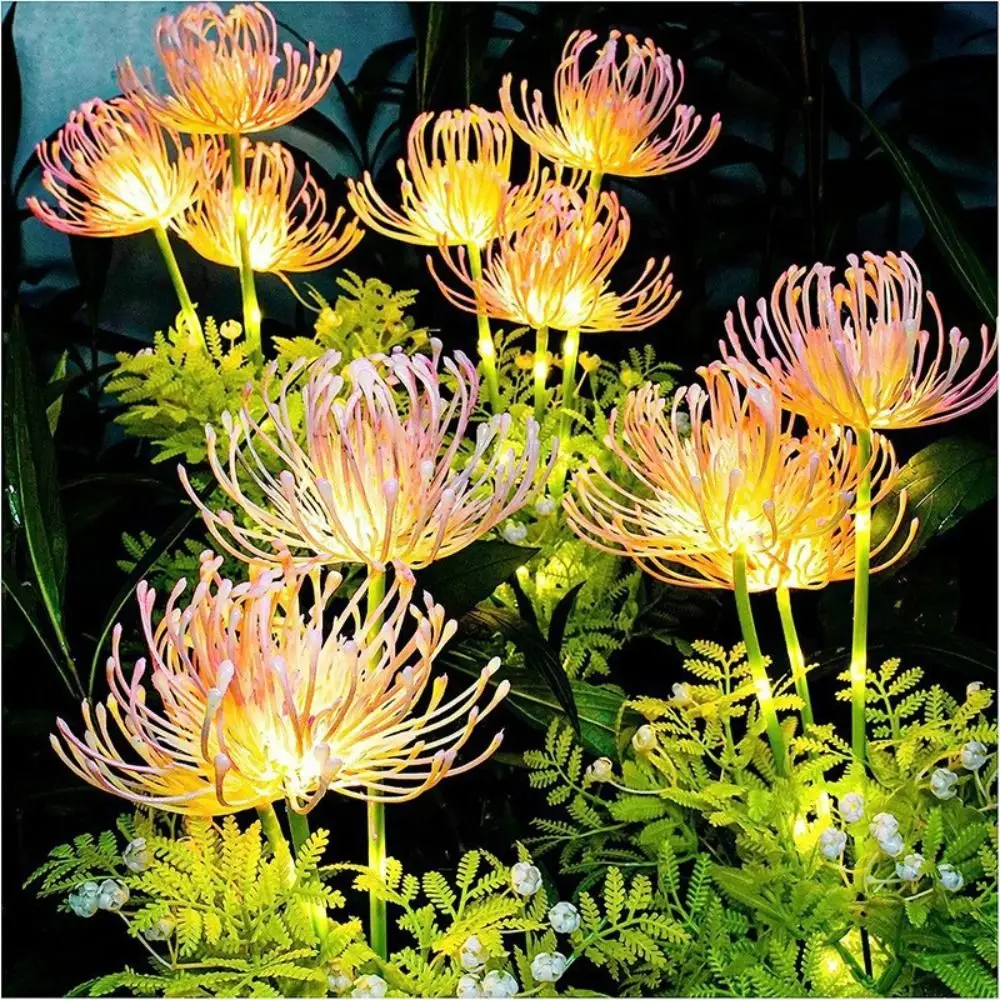 Waterproof Design Solar LED Lights High Quality Glowing Stems Glowing Flowers Lights Realistic Flower 3 Heads Design Flower Lamp