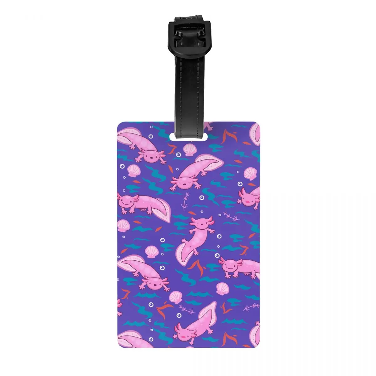 Custom Cute Salamander Animal Axolotls Luggage Tag Travel Bag Suitcase Privacy Cover ID Label