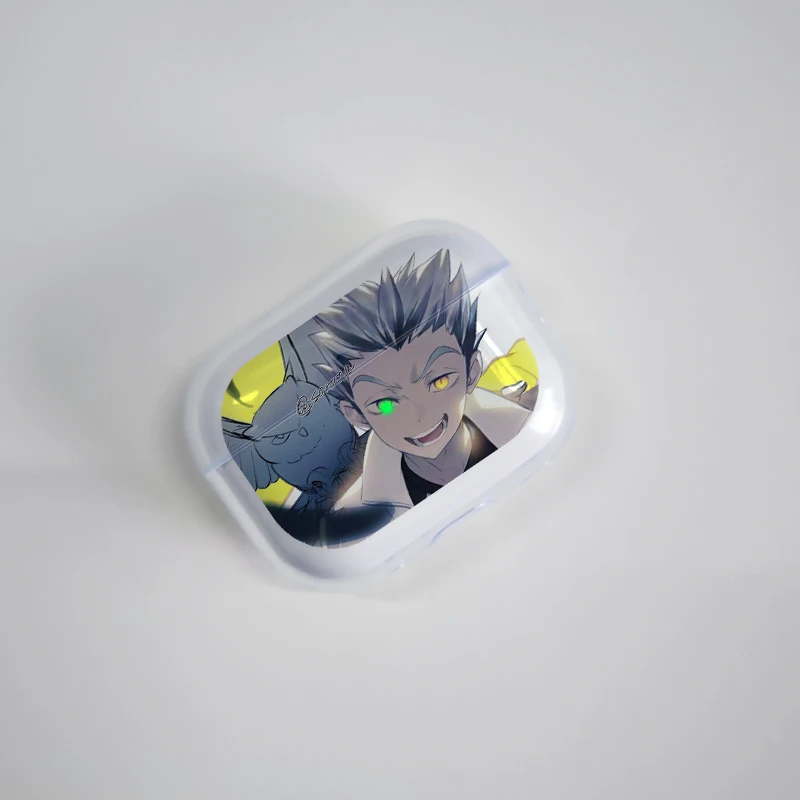 الكرتون شفافة بلوتوث حقيبة سماعة الاذن أنيمي Haikyuu Oya الكرة الطائرة ل AirPods Pro2 4 بلوتوث سماعة شفافة