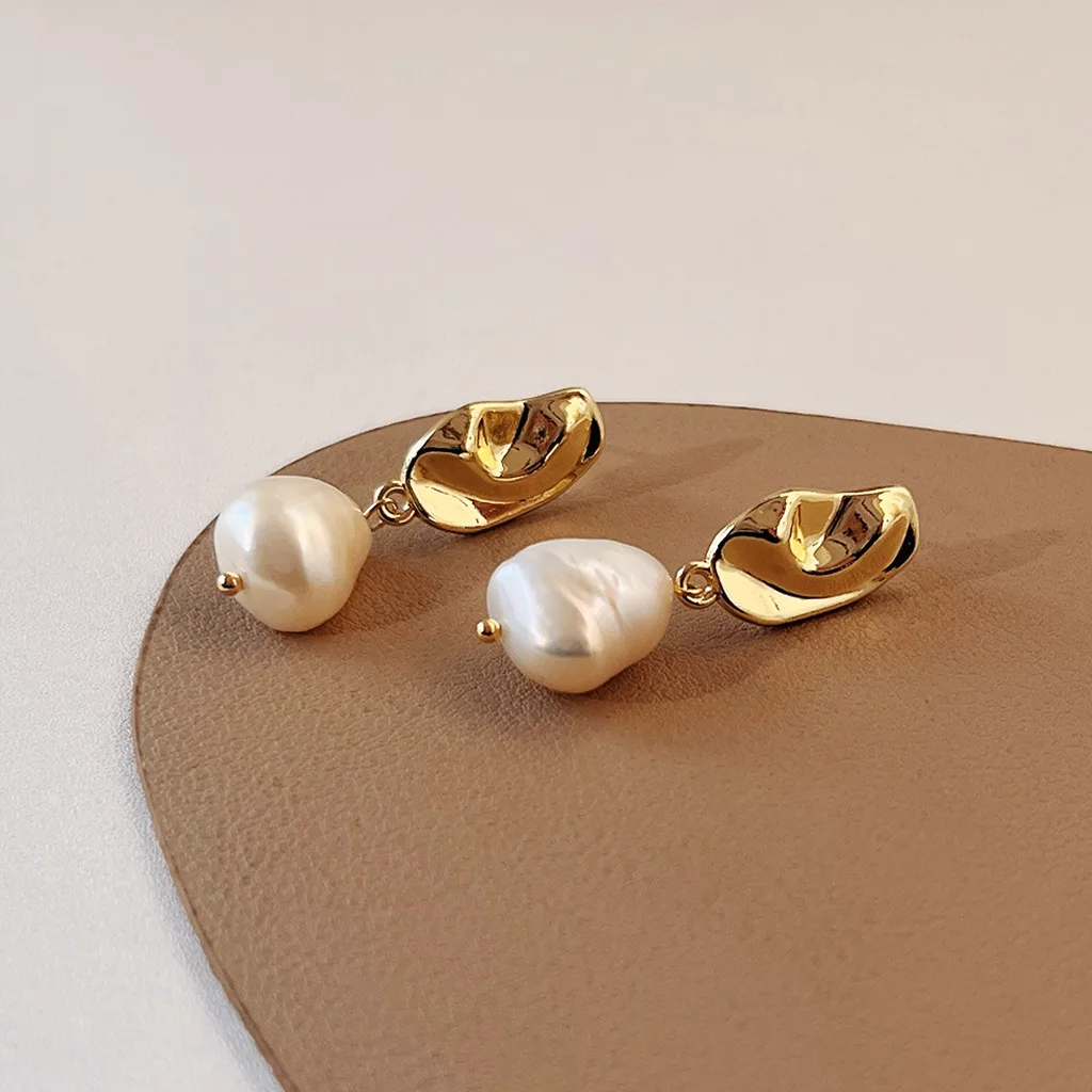 Neue Ankunft Trendy Wasser Tropfen 14K Gold Gefüllt Natürlichen Süßwasser Barocke Perle Weibliche Quasten Stud Ohrringe Schmuck Für Frauen – Detail 4