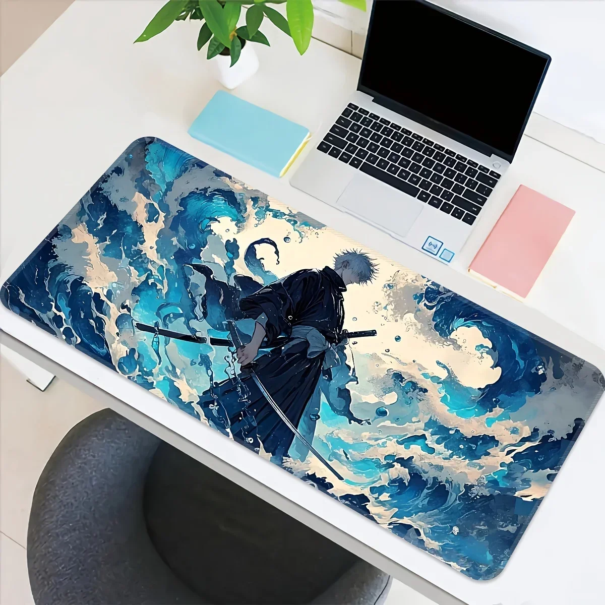 Anime Style Ocean Wave Mouse Pad Large Computer Office Game Table Mats XXL Rubber Anti-slip Gaming Keyboard Mat Long Desk Pads