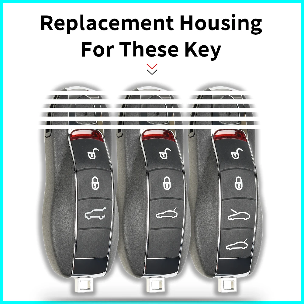 

Сменный корпус для ключа Key Crafters KR55WK50138, чехол для автомобильного ключа с дистанционным управлением для Porsche Cayenne, Panamera, Macan, 911, 718, Cayman 2010-18