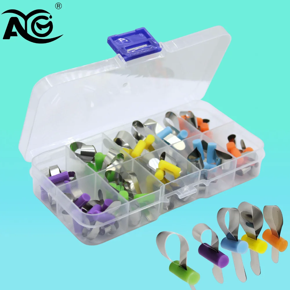 

AG 50pcs/Box Dental Orthodontic Forming Sheet Sectional Contoured Metal Matrices with Positioning for Dentist Adult/Children