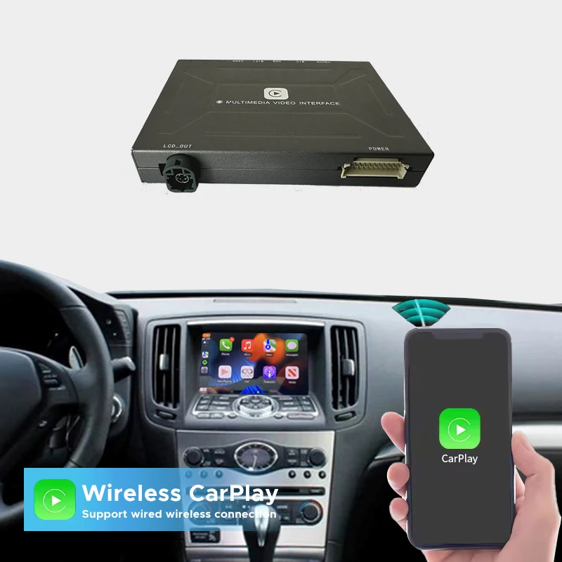 Wireless Carplay for G35 G37X G37 CoupeG37 Sedan Sport Android Auto Carplay Module Multimedia Interface Mirror