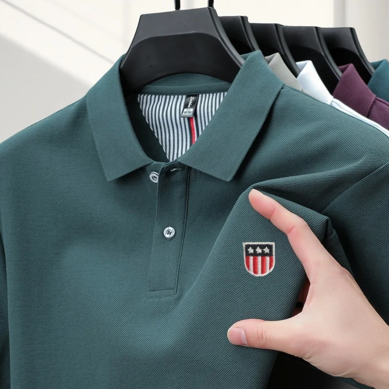 Sommer Neues Designer-Original-Marken-Poloshirt mit Stickerei, Bequemes Kurzarm-Shirt, Modisches, Atmungsaktives Herren-T-Shirt, Bestseller – Detail 10