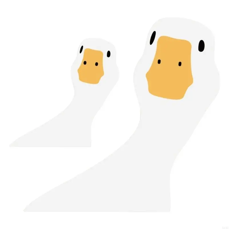 X6HF Car Body Decal Car Window Sticker Animal Pattern Waterproof Removable Sticker Cartoon Geese Design Automotive Sticker