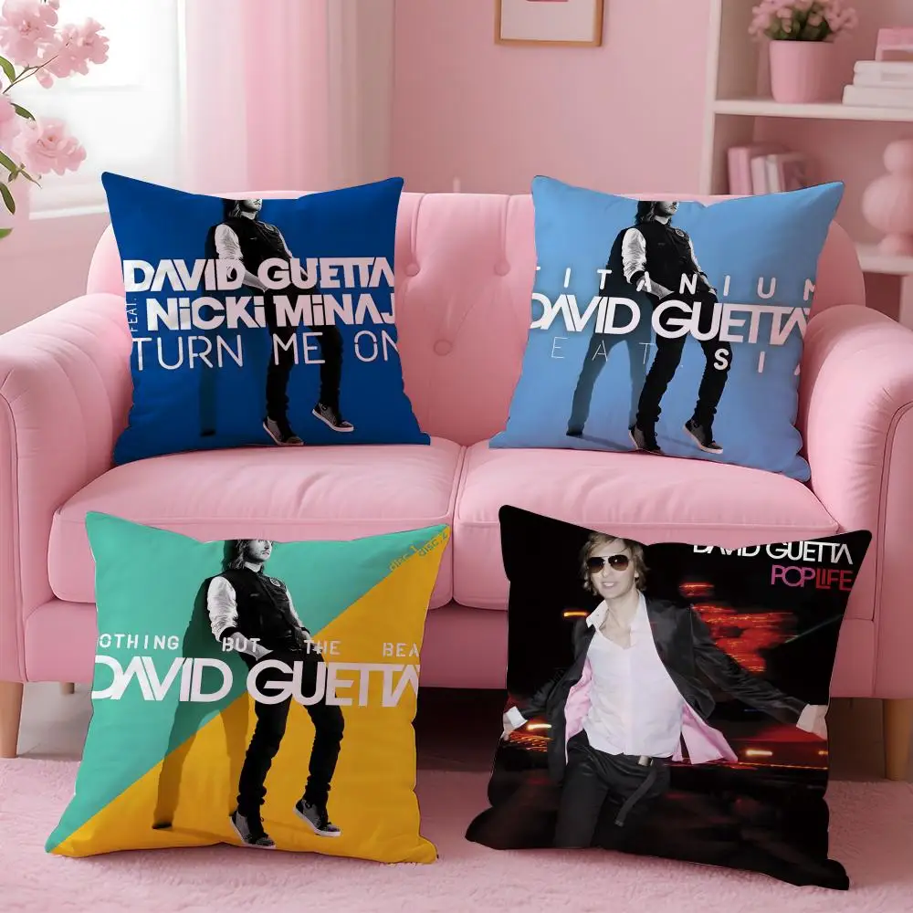 DJ D-David Guetta Cushion Cover Breathable Linen Pillowcase Summer Odorless Eco-Friendly Invisible Zipper Washable