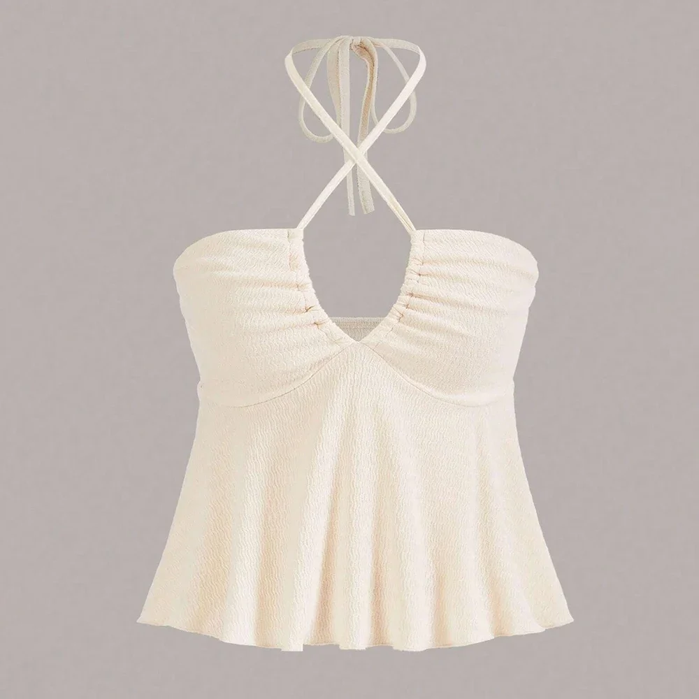 

CPSYM майки весна-лето модные милые полые вечерние майки без рукавов с лямкой на шее для женщин