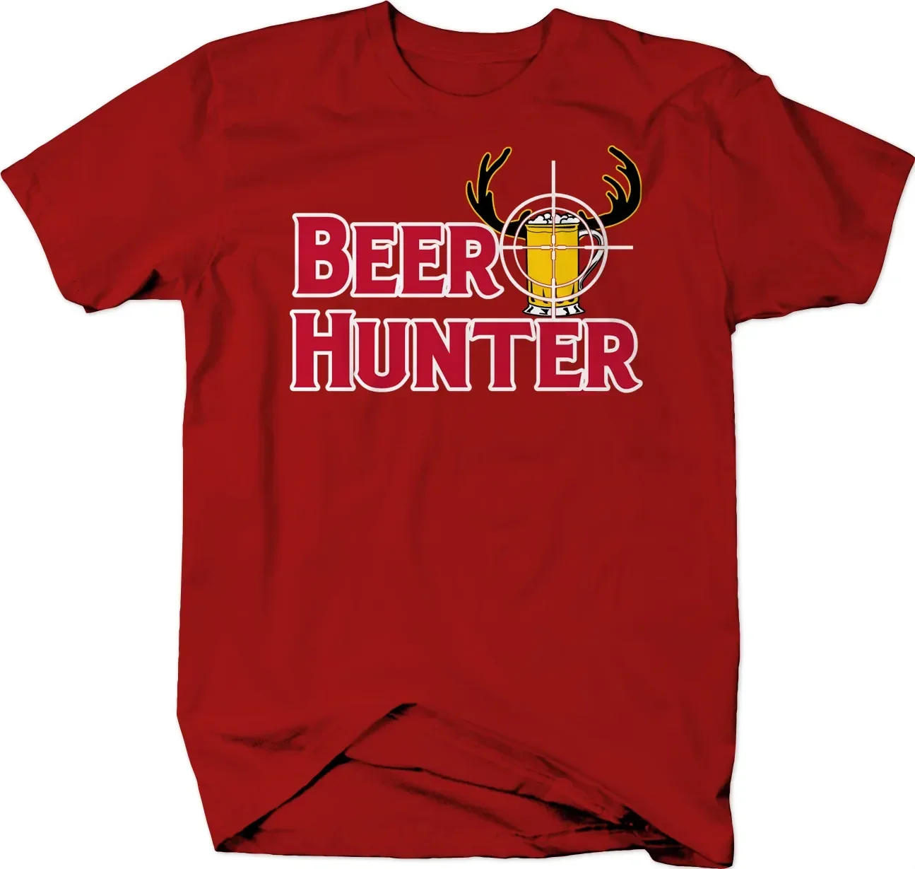 Beer Hunter Hunting Rifle Sight Deer Venison T-Shirt 100% Cotton O-Neck Summer Short Sleeve Casual Mens T-shirt Size S-3XL