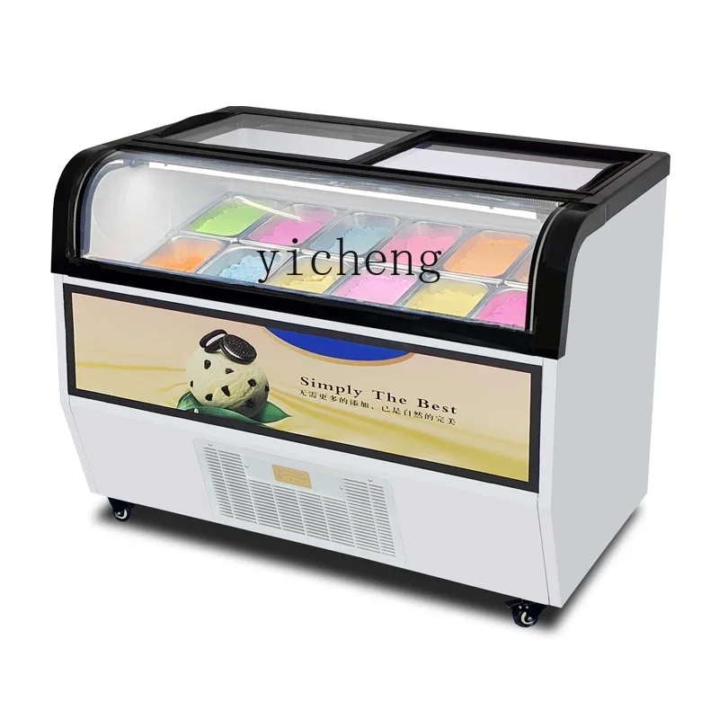 ZC Thick Cut Fried Yogurt Display Cabinet Commercial Ice Cream Machine Freezing Display Cabinet Refrigerator