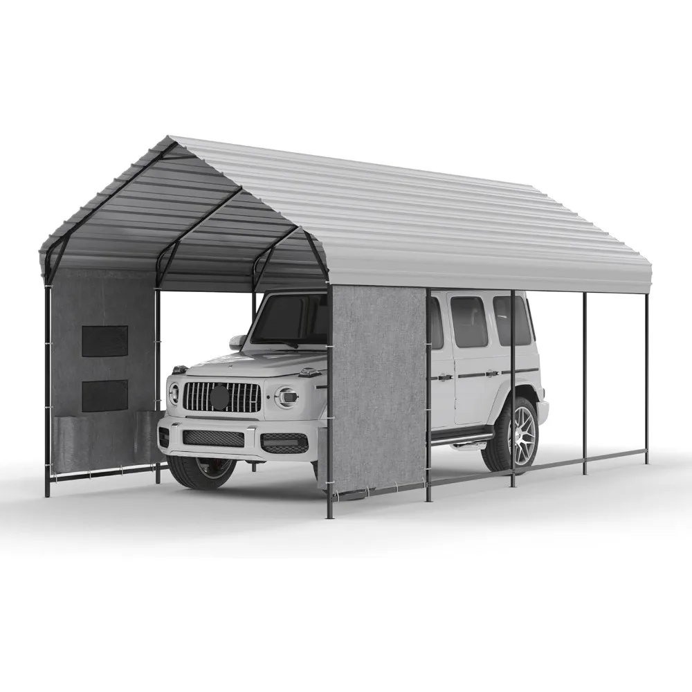 

10'x20'x10' Heavy Duty Metal Carport, Steel Carports with Galvanized Steel Frame and Roof, Metal Carport Shelter for Boats