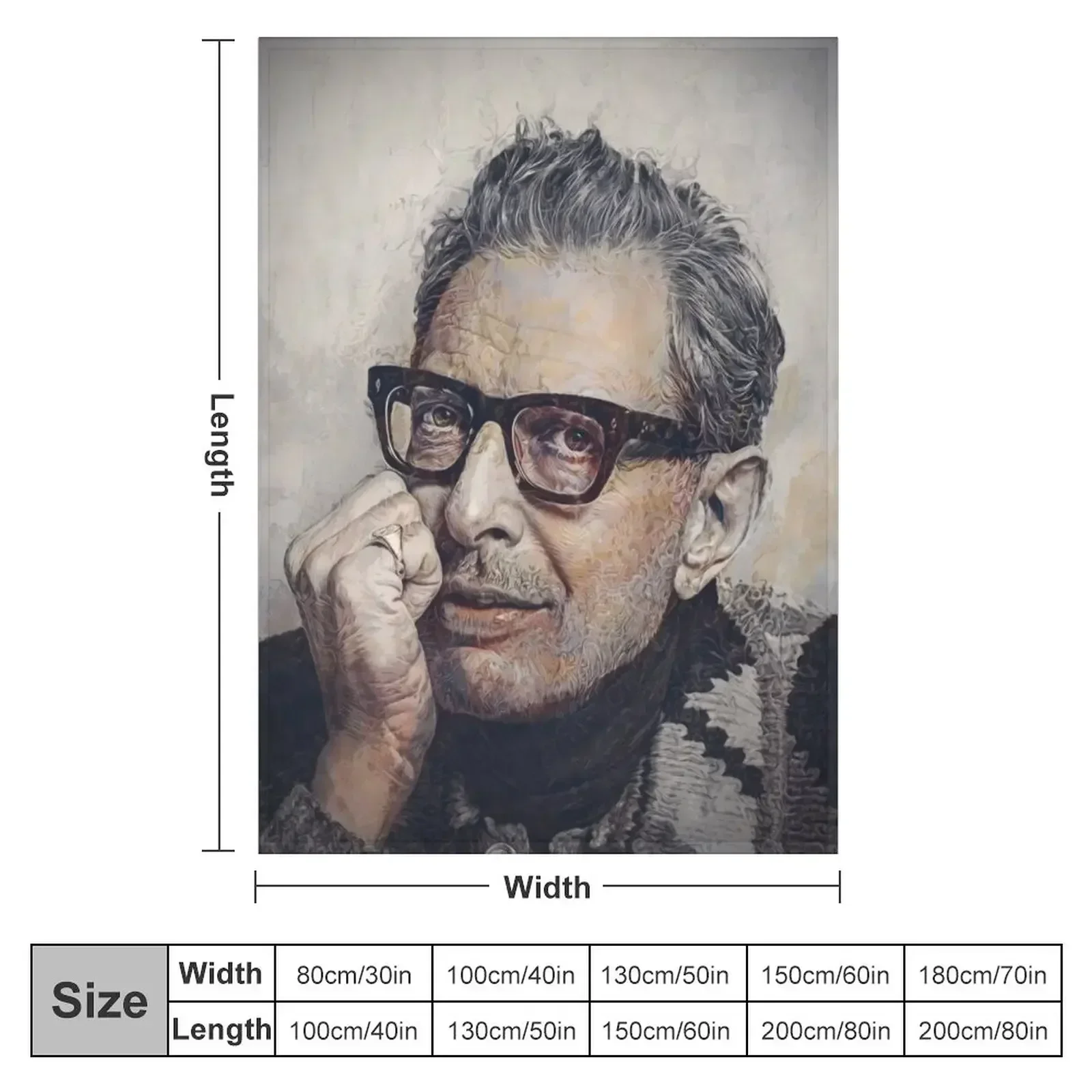 Jeff Goldblum Illustration Throw Blanket couch cozy soft plush fuzzy picnic outdoor blanket