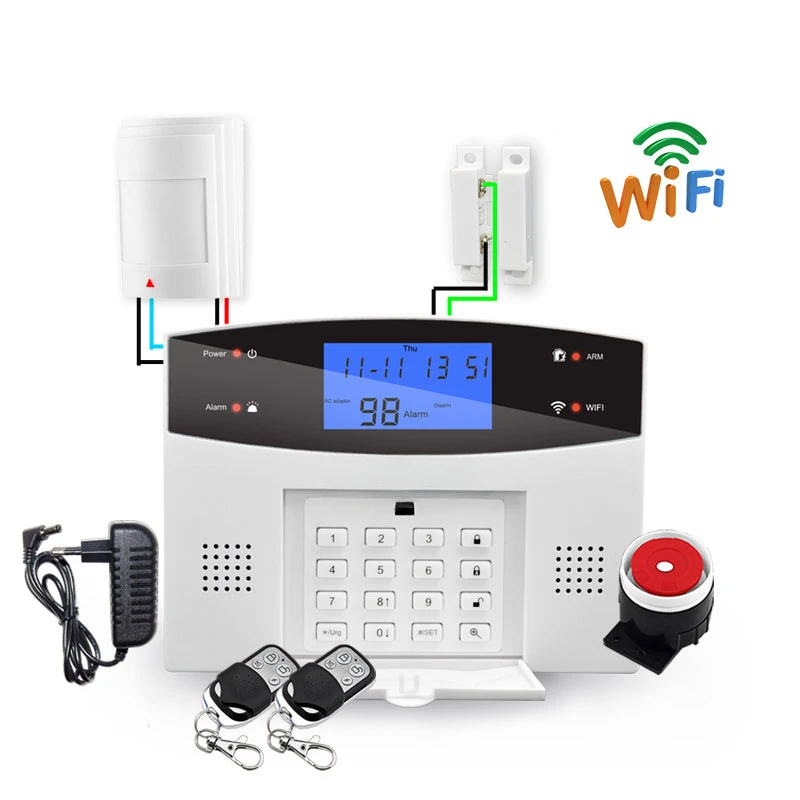 Wireless & Wired Detectors Alarm Smart Relay Output APP English/Russian/Spanish/France/Italian Wifi GSM PSTN Alarm System