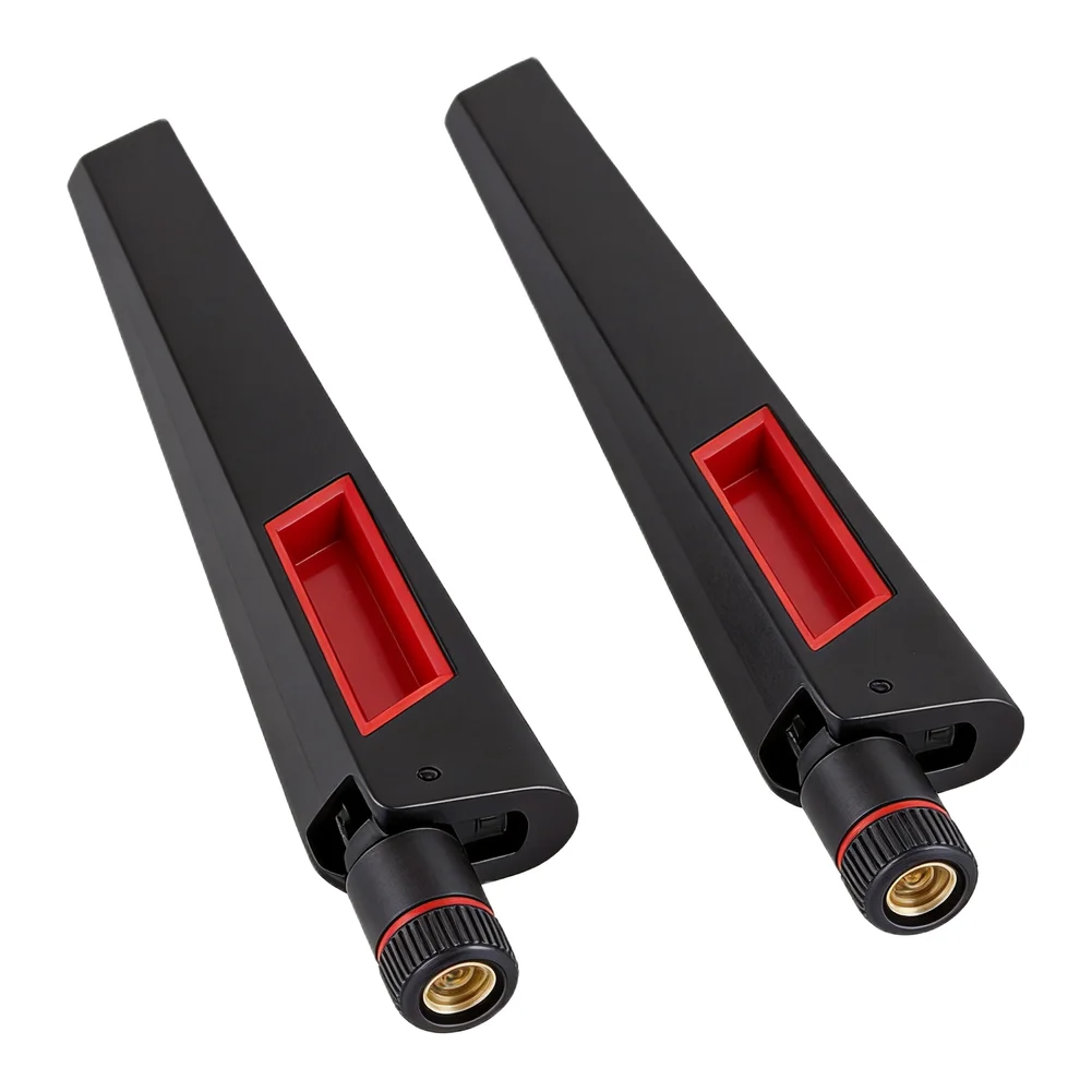 2pcs Black 6dBi Tri-Band for antenna for 2400-2500MHz 5150-5850MHz 5900-7125MHz Routers Wireless Cards and IP Security Cameras