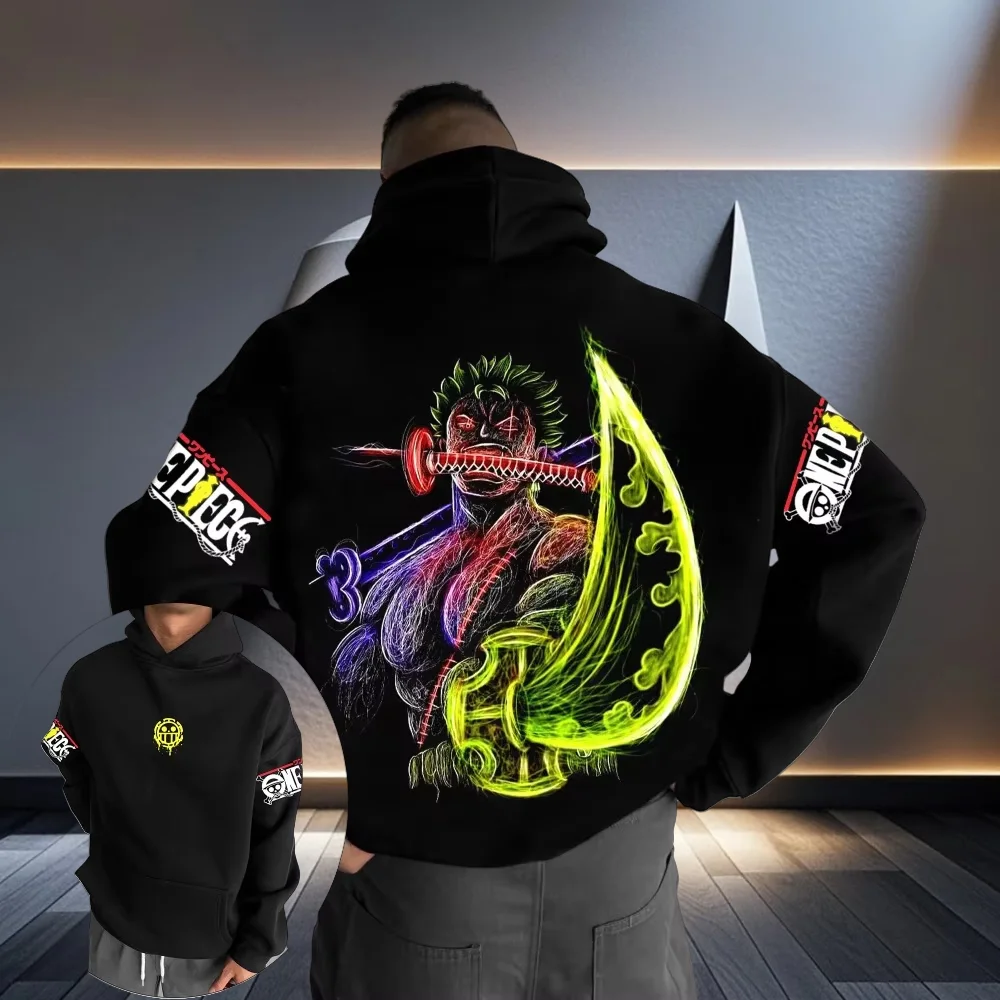 

2025 хит продаж, осенне-зимний новый анимационный свитер с капюшоном и принтом ONE PIECE Sauron, мужской и женский модный уличный джемпер