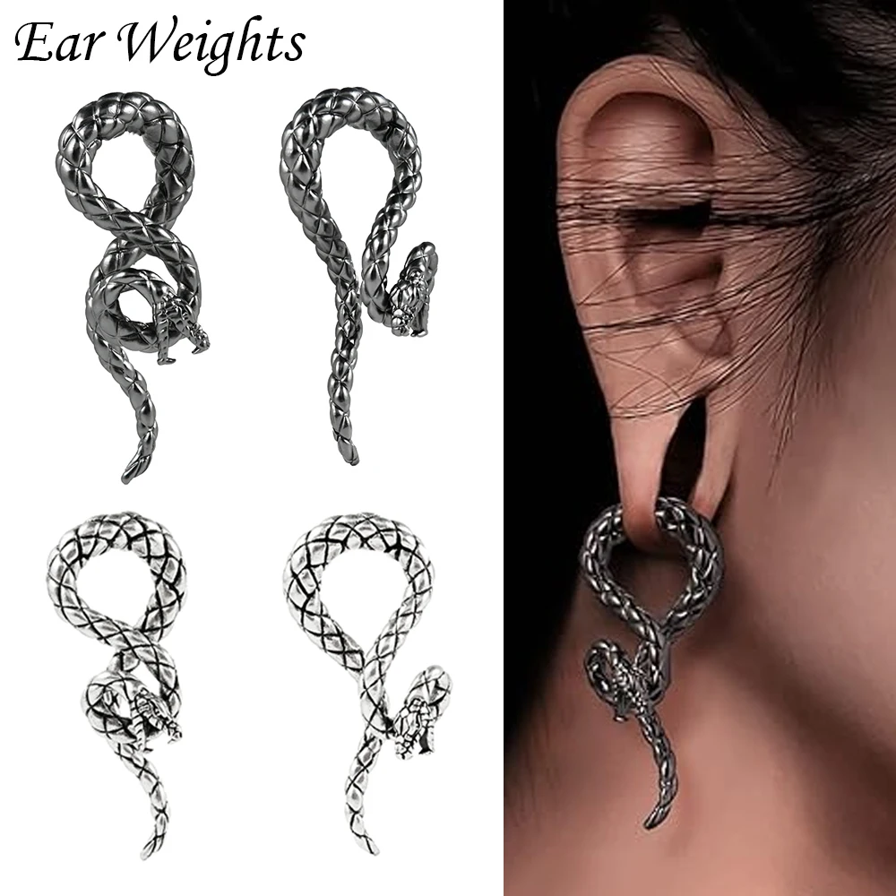 

Pair Copper Snake Shape Ear Sprial Tapers Plug Gauges Ear Stretcher Hangers Gothic Ear Weights Tunnels Expander Piercing Jewelry