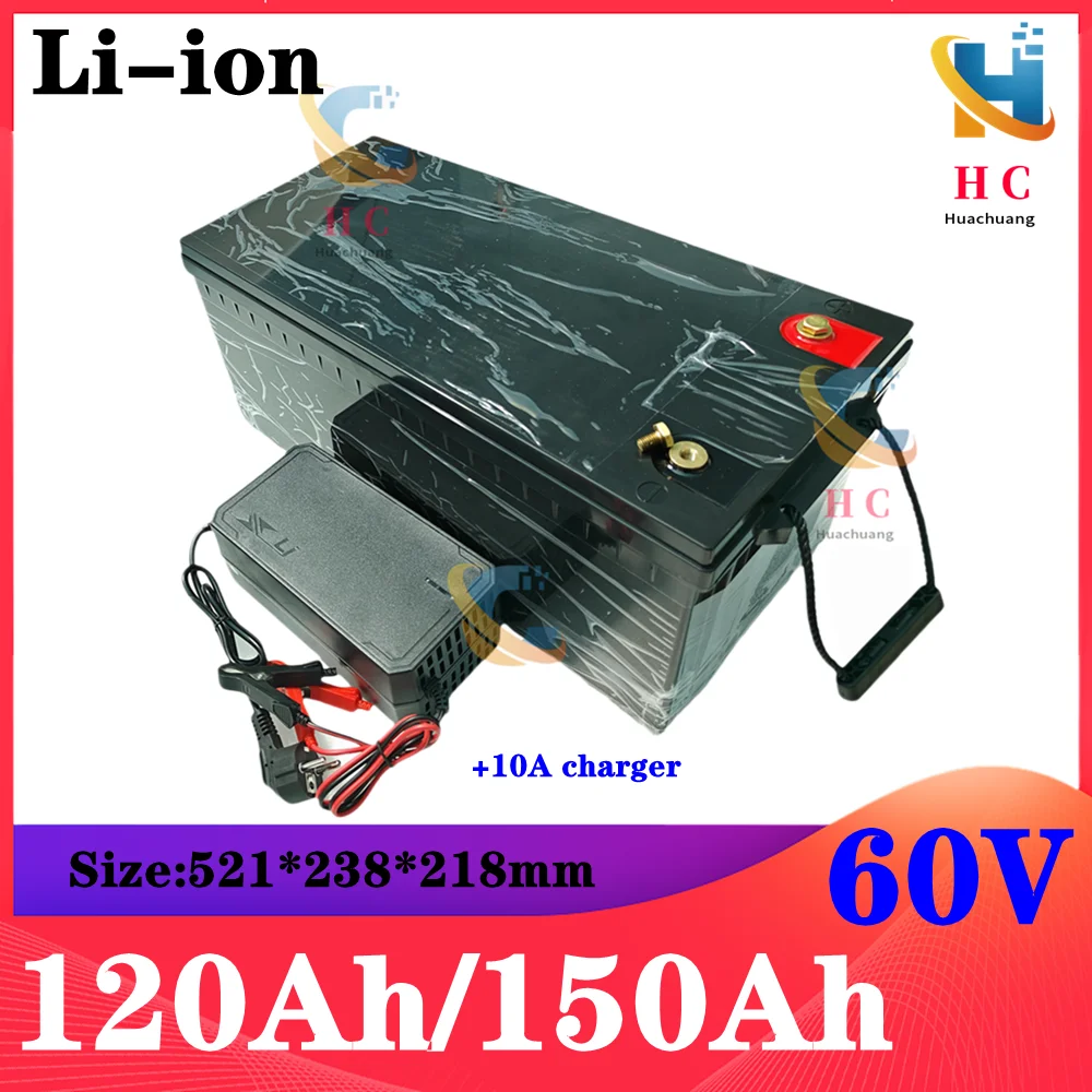 waterproof 60V 150Ah lithium battery 60V 150AH li ion battery With BMS for 6000W scooter AGV demo Go Cart bike +10A charger