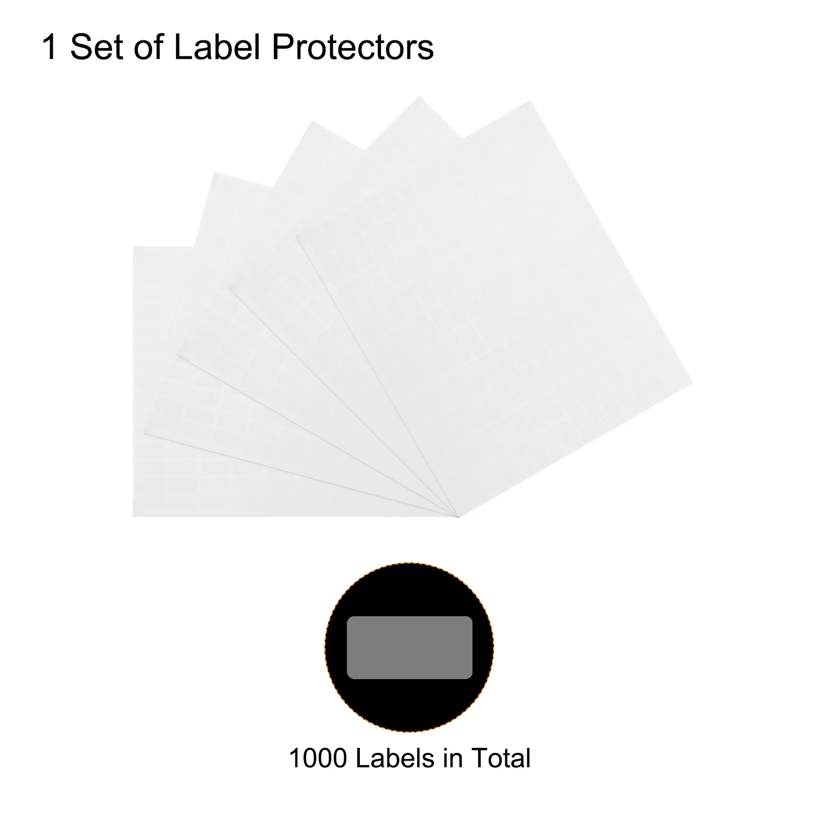 1Set Rectangle Label Sticker Protectors Waterproof Transparent Self Adhesive Seal Stickers for Package Envelope Mail Numbers