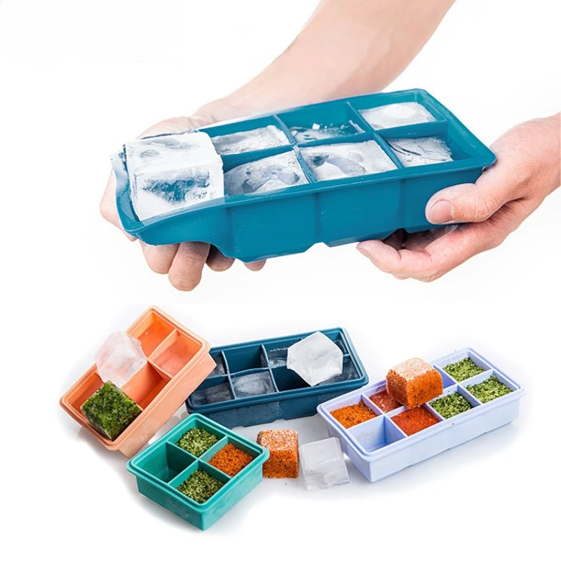 Silicone Ice Cube Large Size Silicone Ice Cube Molds with Re