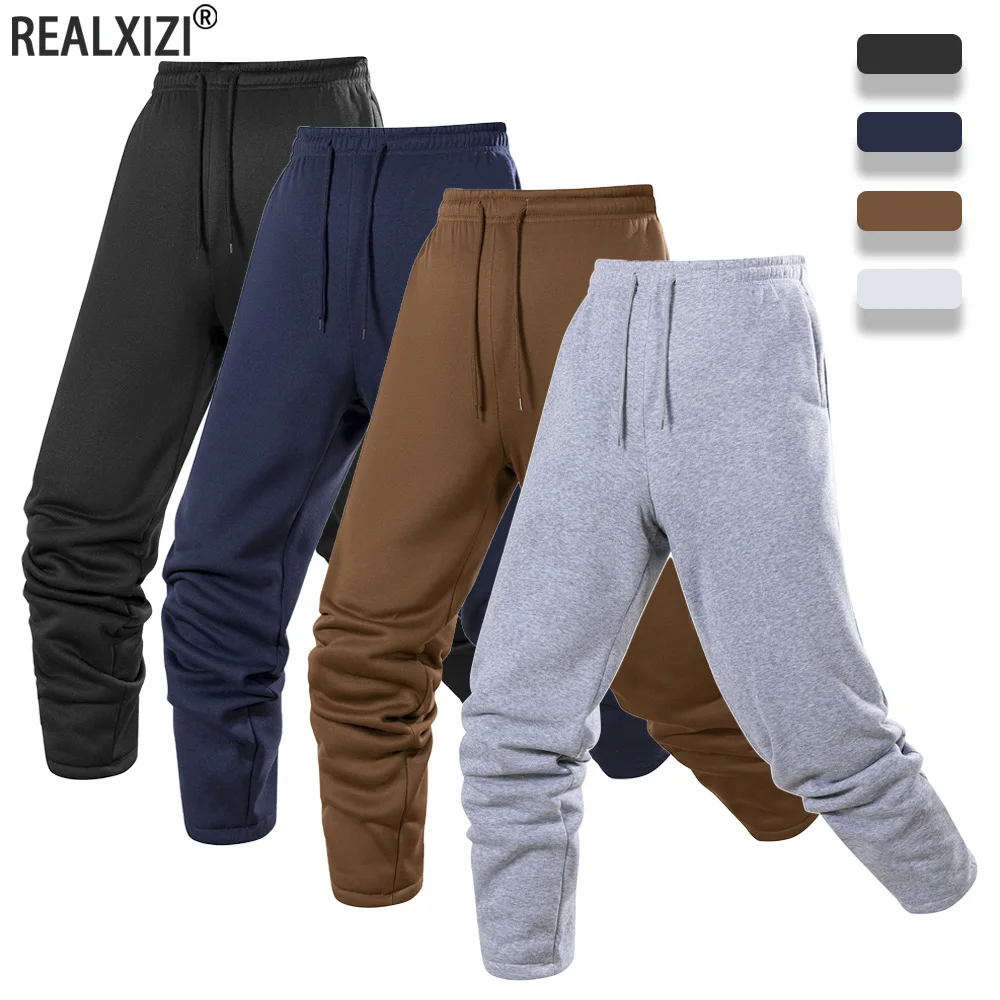 

2025 New Men's Sweatpants Autumn Solid Color Casual Trousers Loose Fit Outdoor Sports Long Pants for Men Jogger Warm Comfortable
