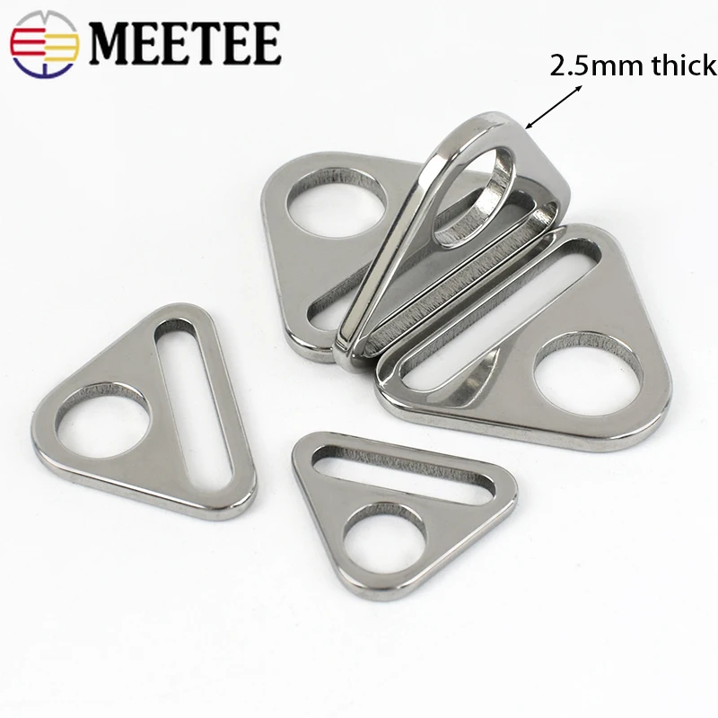 5/10Pc Stainless Steel Triangle Buckle 20/25/32/38mm Adjuster Ring Bag Strap Bikini Bra Clasp Anti-skid Belt Tent Fixing Buckles