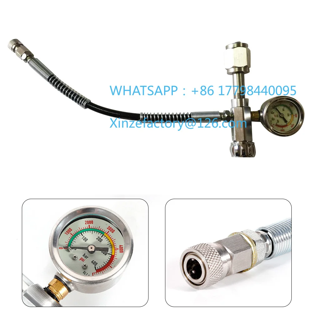 

Customizable 4500PSI Pressure Gauge SCBA Fitting Refill Charging Adapter & 60cm Hose New