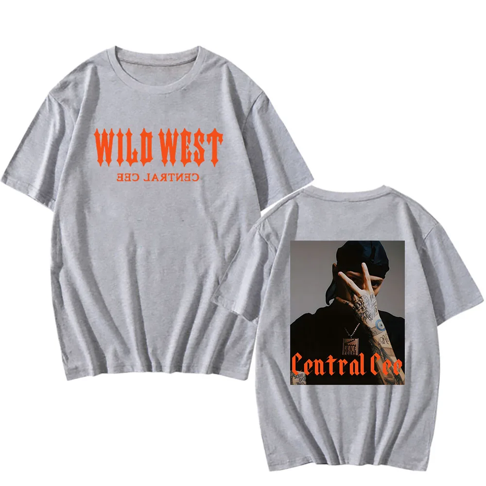 

CENTRAL CEE Wild West Album T-shirts Rapper Graphic Hip Hop Streetwear Grunge Fashion Summer Cotton Tshirts Men Women Clothing