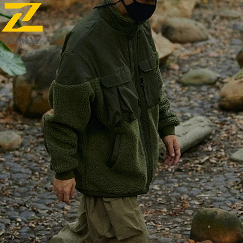 

COMXZ Breathable Jackets Warm Stand Collar Minimalist Camping Hiking Windbreaker Jacket High Quality Work Coat Men'S Clothing