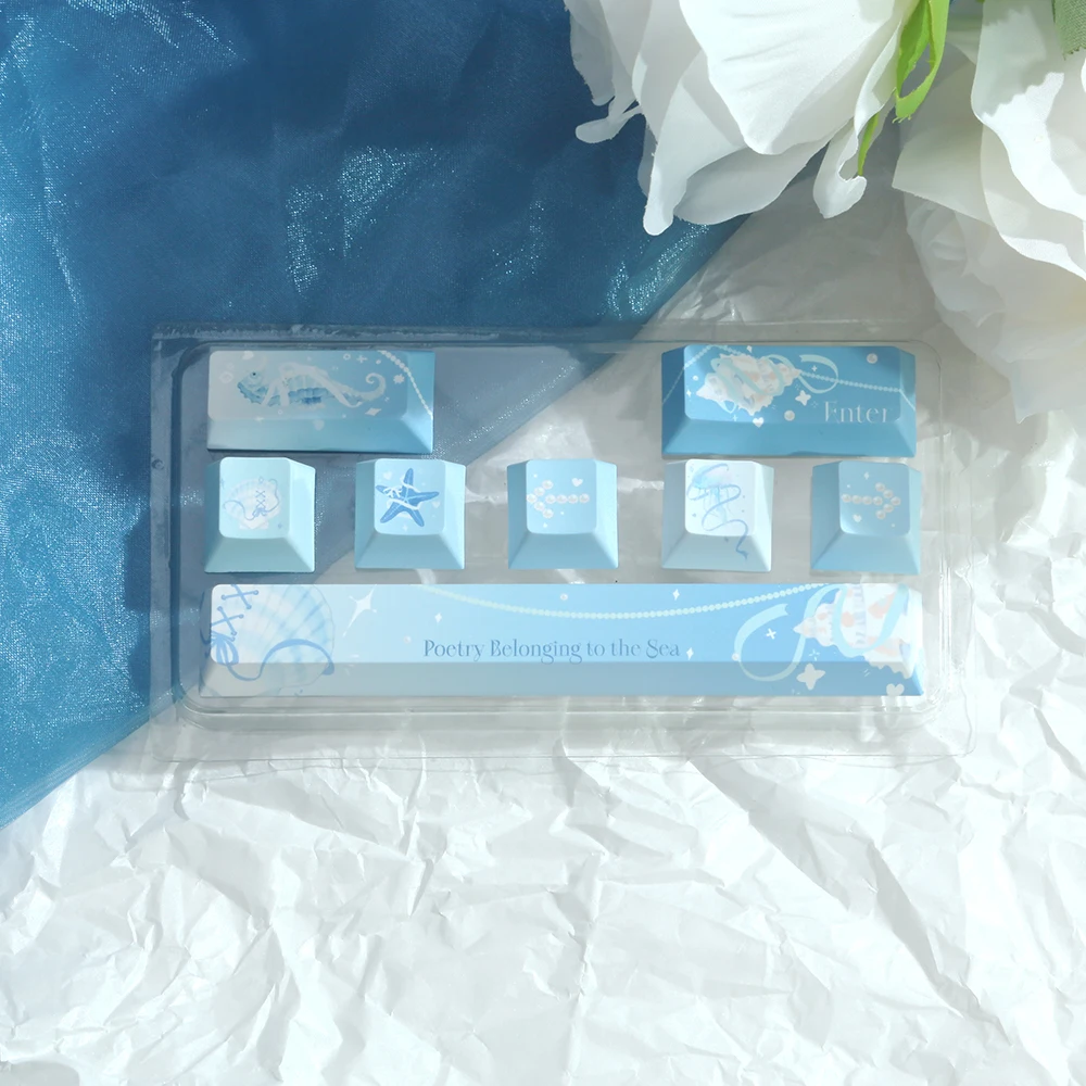 Rose 6.25U Spacebar Keycaps 8 Keys Cherry Profile PBT 5-Sided Dye Sublimation ESC Enter Arrow Keycaps for Mechanical Keyboard