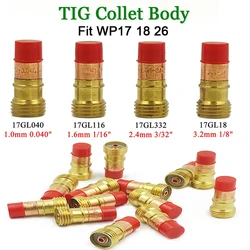 4/8Pcs 1.0/1.6/2.4/3.2Mm Tig Gas Lens Collet Body 17GL040 17GL116 17GL332 17GL18 Voor Tig WP17 18 26 Lastoorts Accessoires