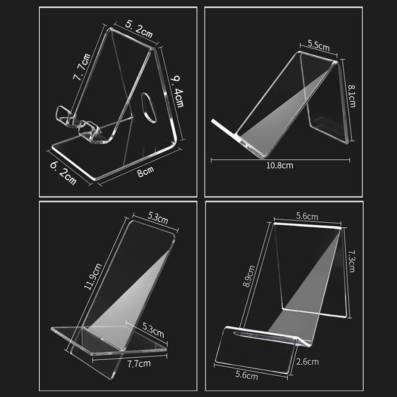 Suporte transparente do telefone celular, acrílico Display Stand, Rack para Huawei, Xiaomi, iPhone