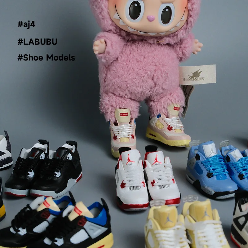 2025 explosion labubu17cm shoe model 5cm vinyl toy hand-made blind box sneakers model decor