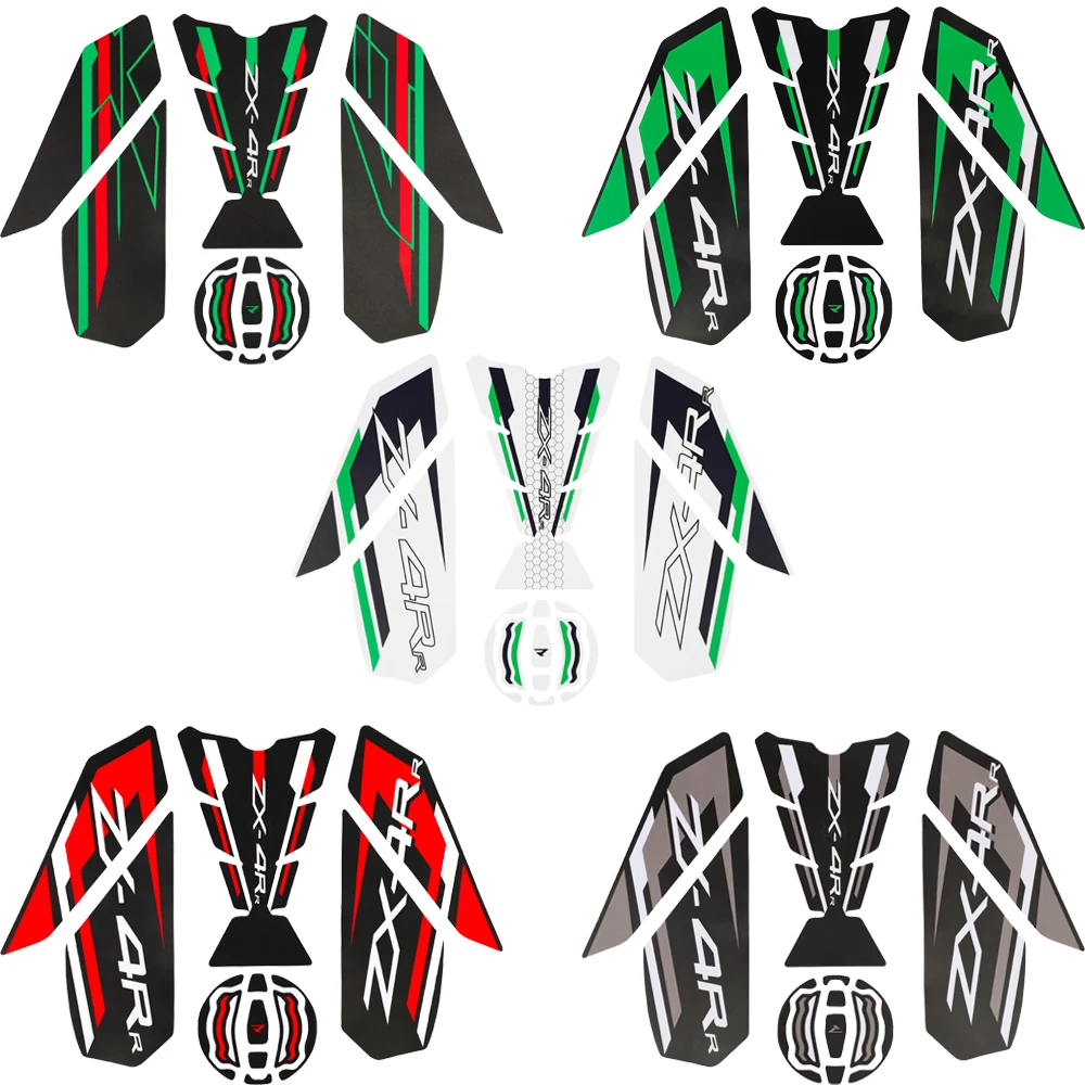 For Kawasaki ZX4R ZX 4R ZX4RR ZX4 RR 2023+ Motorcycle Stickers Fuel Tank Pads Sticker Anti-skid Fishbone Decals Scratch Paster