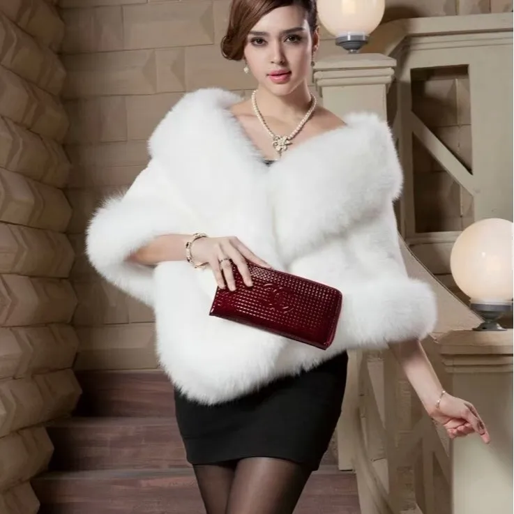 

Свадебная меховая накидка/шаль для осени и зимы, меховое пальто для невесты, элегантная верхняя одежда для женщин, для матери невесты