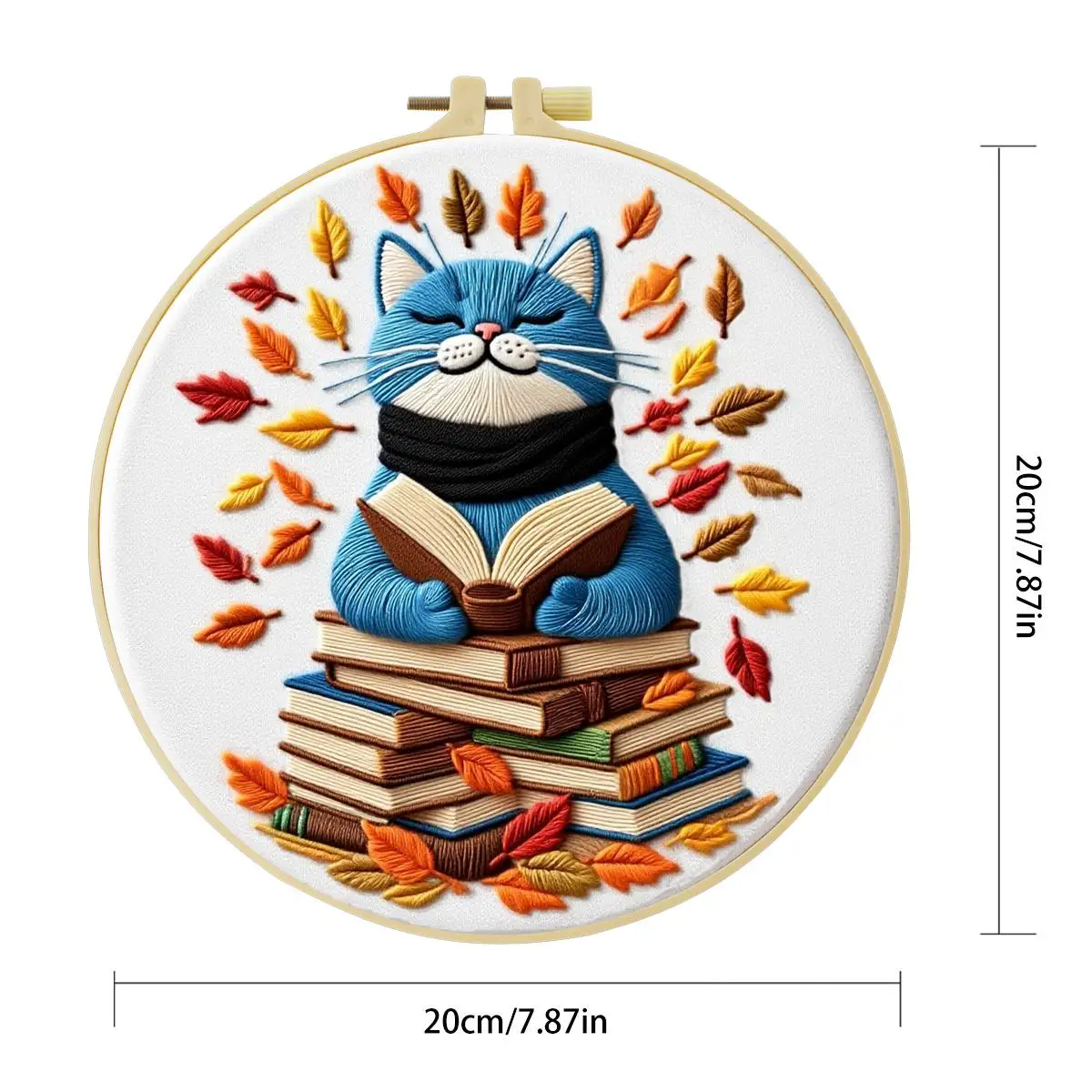 1 Stück 20X20CM/15X15CM 7,87/6,3 Zoll Dr. Cat Stickerei-Starter-Kit DIY-Kit DIY-Stickerei-Set für Anfänger – Detail 3