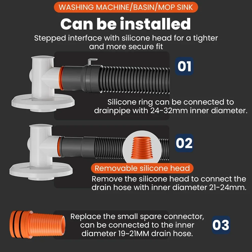Waschmaschine Boden Abflussrohr T-Stück 2 in 1 Deodorant Waschmaschine Abwasser becken Waschbecken Winkel bogen Rohr verbinder Bad zubehör