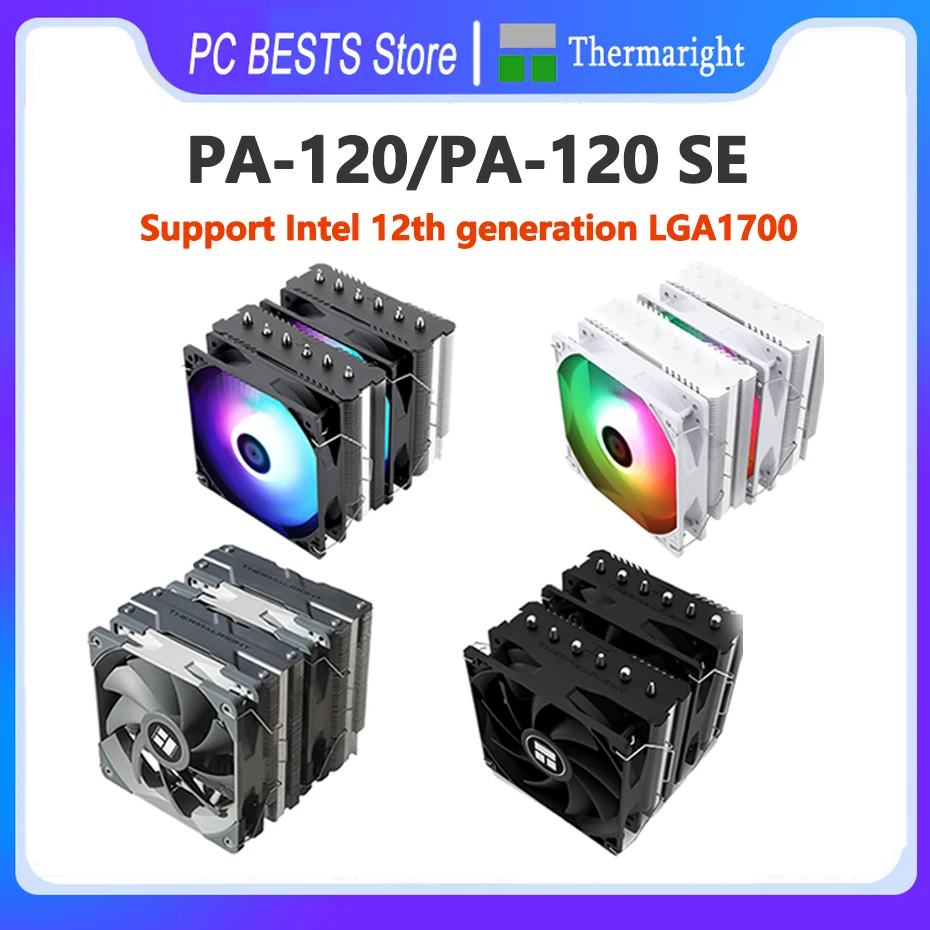 

Белый радиатор для ЦП Thermalright PA120 SE, кулер с двумя вентиляторами для настольных ПК Intel 12-го поколения LGA1700 1200 1150 AM4 AM5