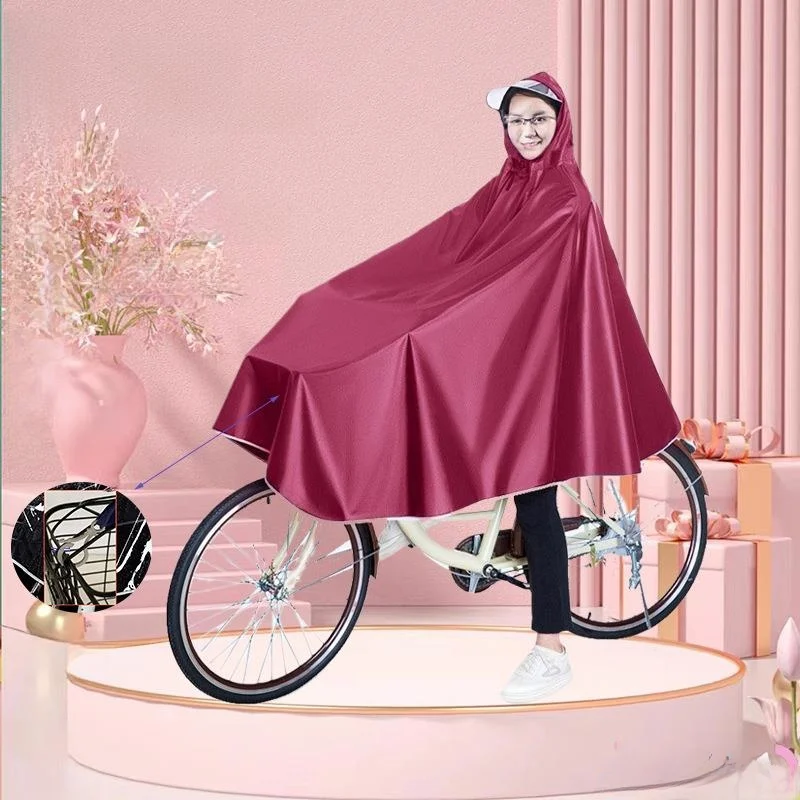 

Ox Cloth Raincoat Bicycle Rain Cover Vehicle Waterproof Heavy Rain Cycling ex Single Person Adult Student Ra...