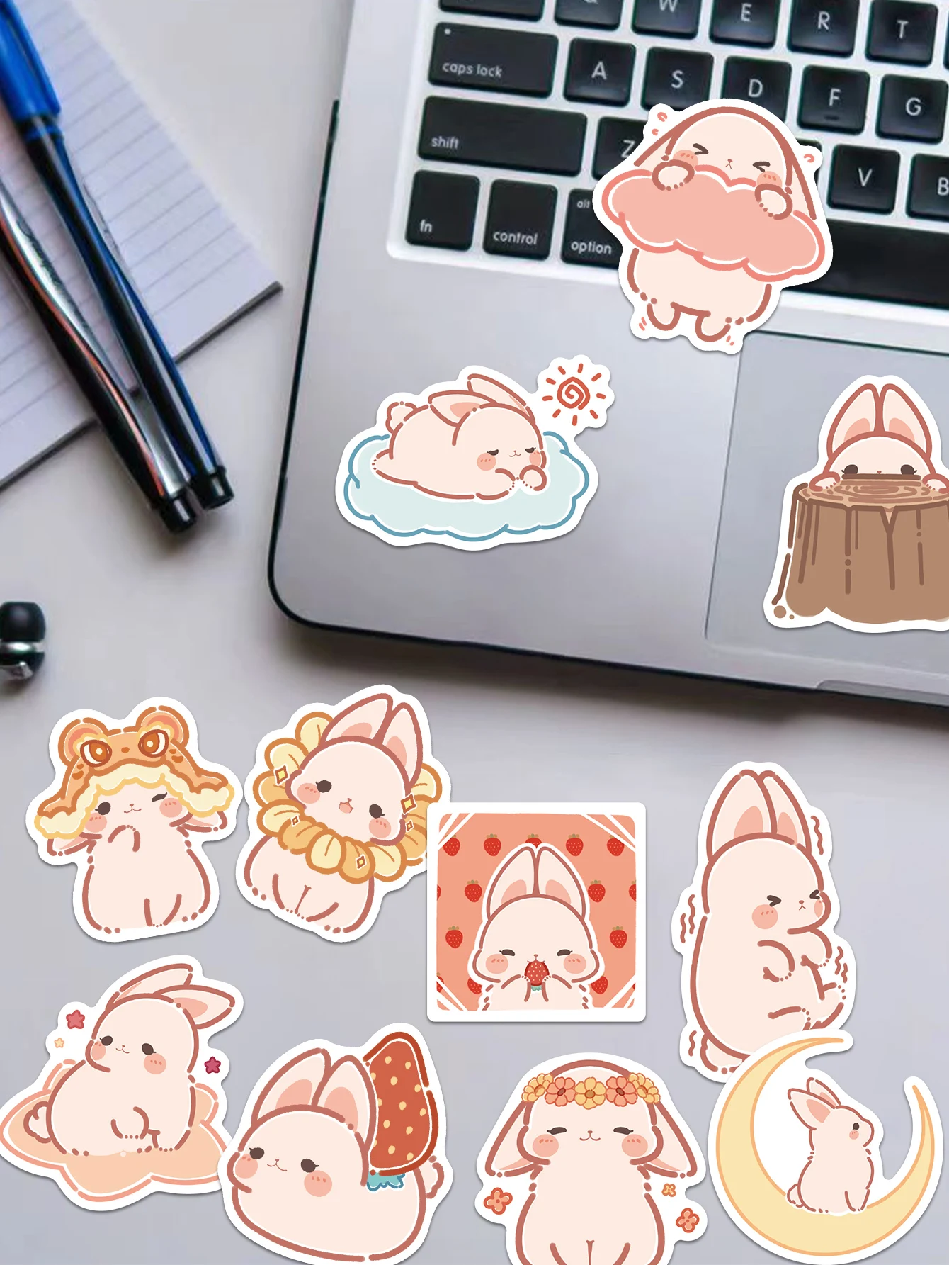 50 Stuks Plakboek Stickers Kawaii Cartoon Konijn Decoratieve Tag Meisje Diy Art Plakboek Dagboek Kalender Album Pvc Waterdichte Sticker