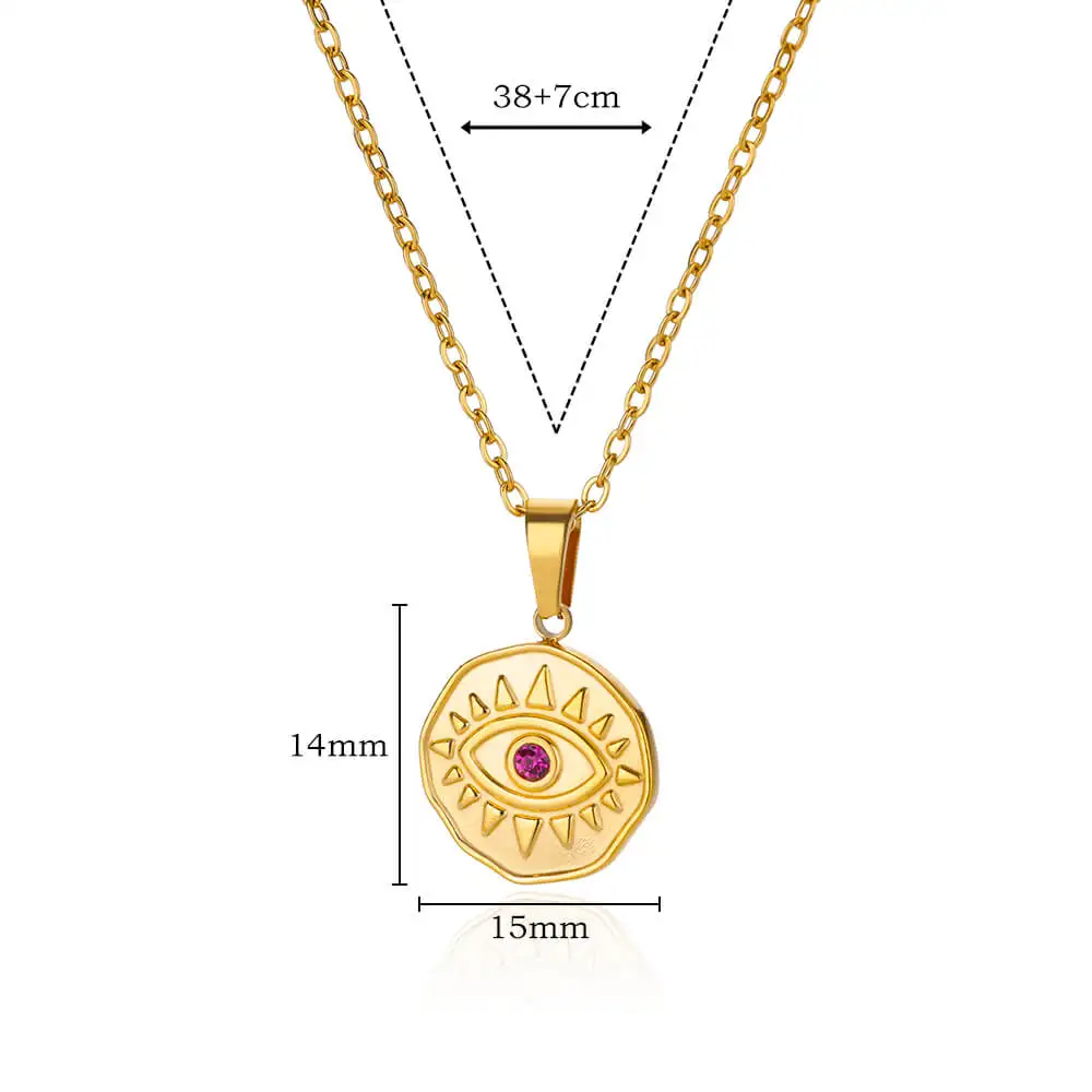 Lucky Evil of Eye Pendant Necklace for Women Gold Color Clavicle Chain Necklaces Stainless Steel Jewelry Freeshipping collar