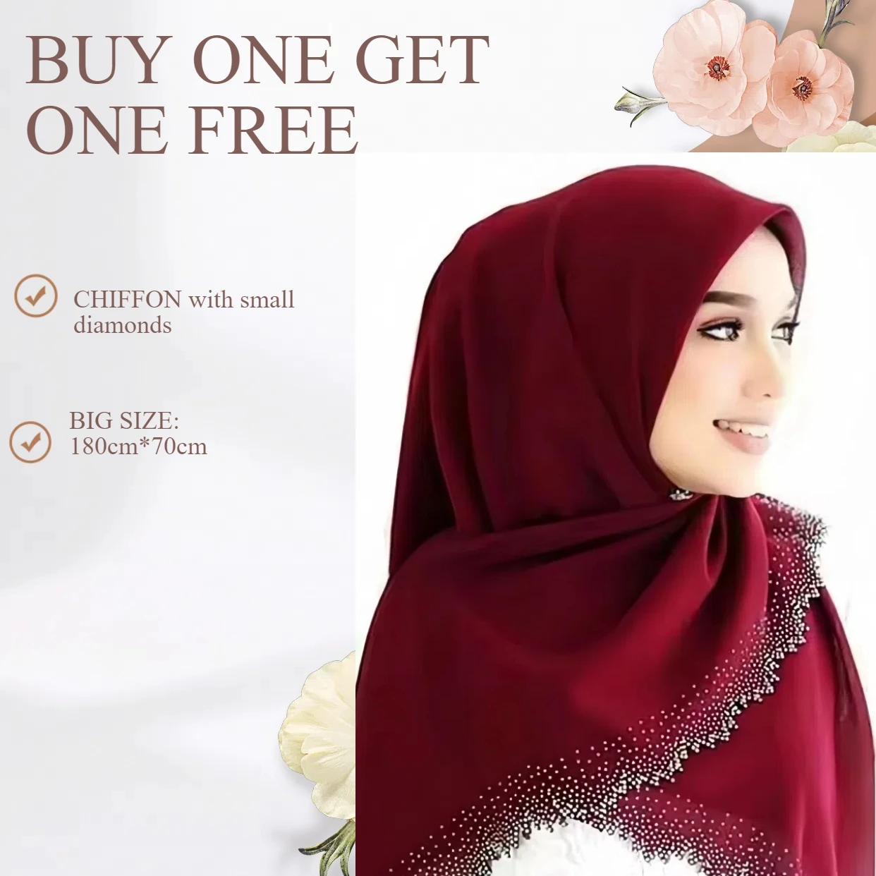 Wholesale Arab Islamic Scarf Hot Drilling Stone Chiffon Headscarf Laser Cutting Side Bandana Hijabs Muslim Wraps Stock