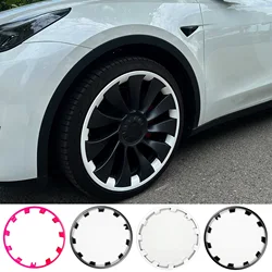 4 pcs Hub cap protective edge cover, steel rim cover for tires, border and hub cover suitable for Tesla Model Y 21-inch