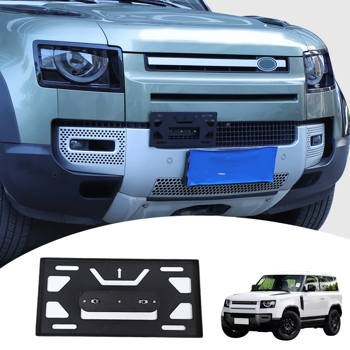 

For Land Rover Defender 20+ front license plate side trailer car front license plate accessories Aluminum alloy 1pcs (US version