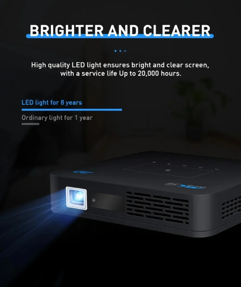 Mini 1080P Native Portable Projector Home Theater 4K 3D DLP Android Smart Car Outdoor Video Game Mobile LED Pocket Phone Cinema