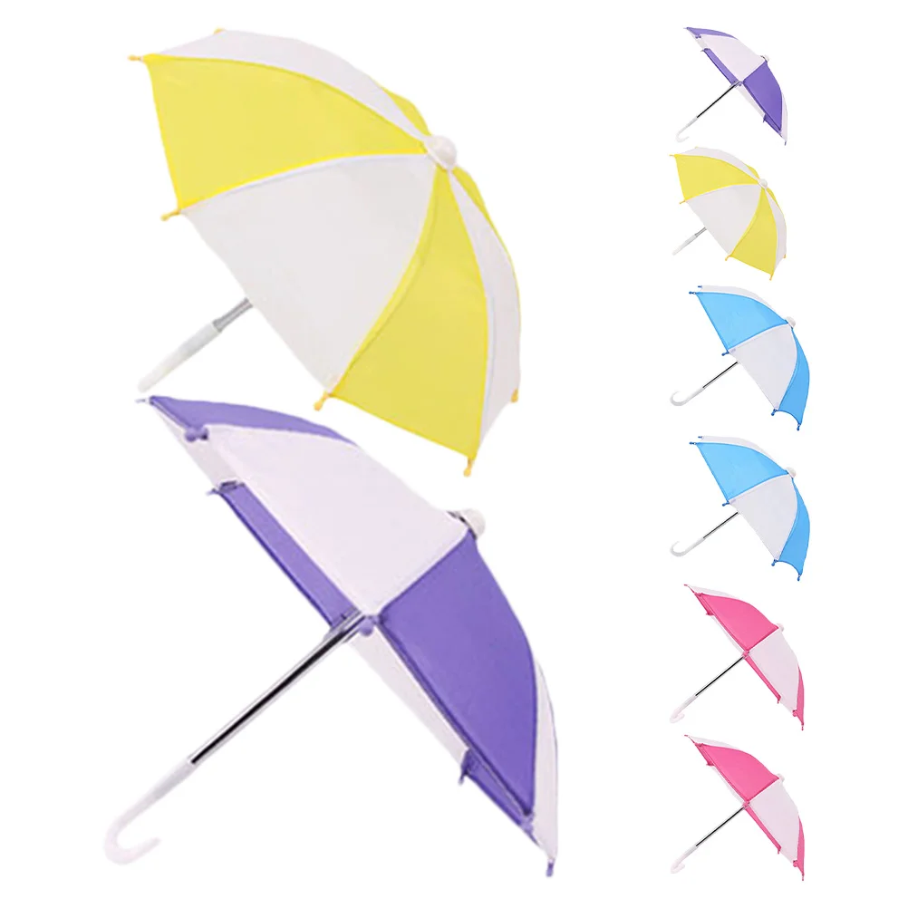 8Pcs Miniature Dollhouse Umbrellas Colorful Tiny Decoration Miniature Sunny Rainy Umbrella Photography Props